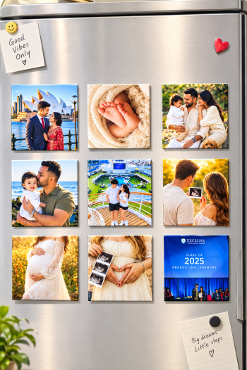 Custom Photo Magnets – 9 Piece Set